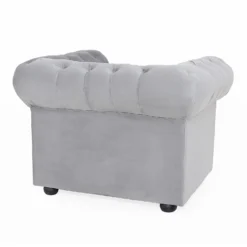 Chesterfield Velvet Armchair - Silver -Outlet Home Harmony Store 13302342 2644961771184360