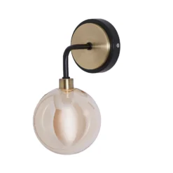 Shoreditch Glass Wall Light - Champagne & Brass -Outlet Home Harmony Store 13453787 1354915324441158