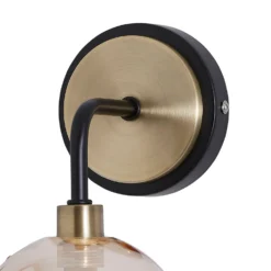 Shoreditch Glass Wall Light - Champagne & Brass -Outlet Home Harmony Store 13453787 1454915324460958