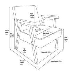 Alex Mid Century Boucle Armchair - Cream -Outlet Home Harmony Store 13514415 1195061732558456