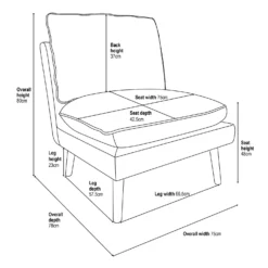 Pippa Pillow Accent Chair - Blue -Outlet Home Harmony Store 13514417 5275014368835176