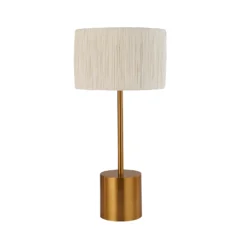 Raffia Table Lamp - White & Gold -Outlet Home Harmony Store 13525827 8214956834947295