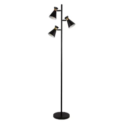 Balham 3 Light Floor Lamp - Black & Brass -Outlet Home Harmony Store 13525828 1995042072910660