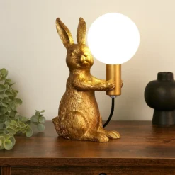 Rabbit Table Lamp - Gold & Glass -Outlet Home Harmony Store 13528281 1375042089879794