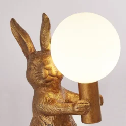 Rabbit Table Lamp - Gold & Glass -Outlet Home Harmony Store 13528281 9214956834768027