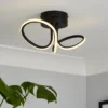 Holden LED Looped Semi Flush Ceiling Light - Black