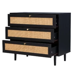 Kubu Rattan 3 Drawer Chest - Black -Outlet Home Harmony Store 13633730 1144974678988938