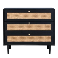 Kubu Rattan 3 Drawer Chest - Black -Outlet Home Harmony Store 13633730 8624974679044063