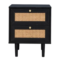 Kubu Rattan 2 Drawer Side Table - Black -Outlet Home Harmony Store 13633731 7764974471735024