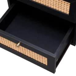 Kubu Rattan 2 Drawer Side Table - Black -Outlet Home Harmony Store 13633731 9394974471800157