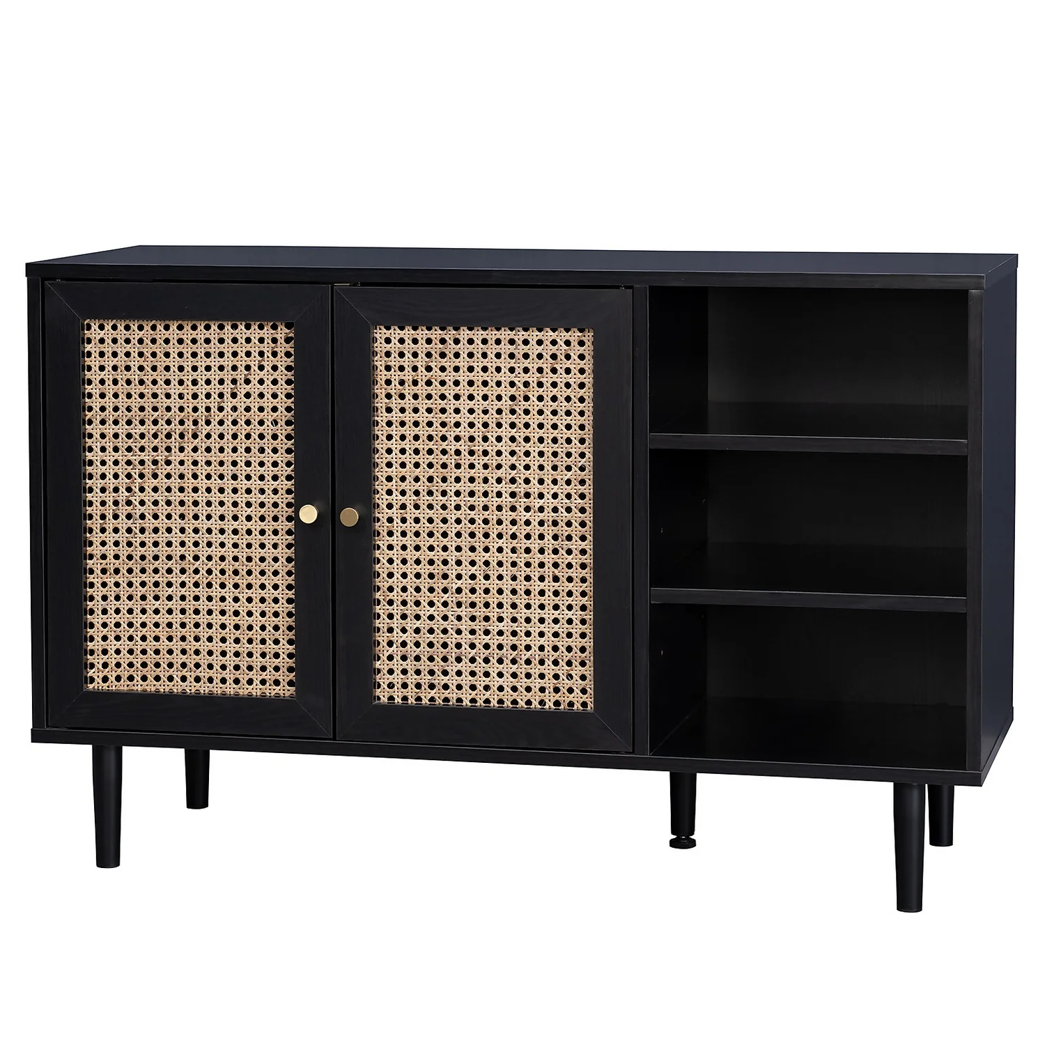 Kubu Rattan Sideboard - Black 1 Kubu Rattan Sideboard - Black