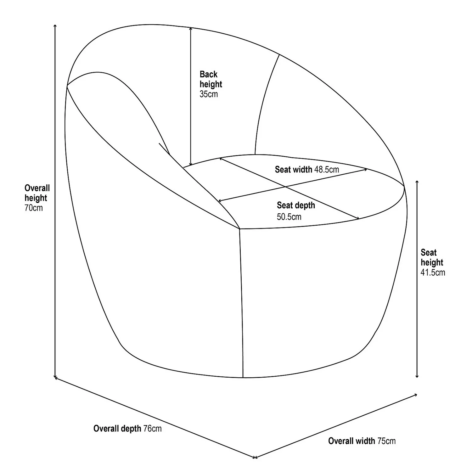 Bernie Boucle Chunky Tub Chair - Cream 7 Bernie Boucle Chunky Tub Chair - Cream - Image 7