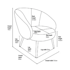 Bella Occasional Chair - Grey -Outlet Home Harmony Store 13644167 1335018743014399