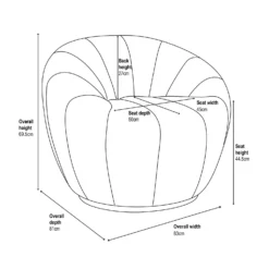 Brody Boucle Tub Armchair - Cream -Outlet Home Harmony Store 13644169 6025018742963303