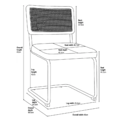 Rory Rattan Back Dining Chair - Set Of 2 - Cream -Outlet Home Harmony Store 13644185 1665021841115740