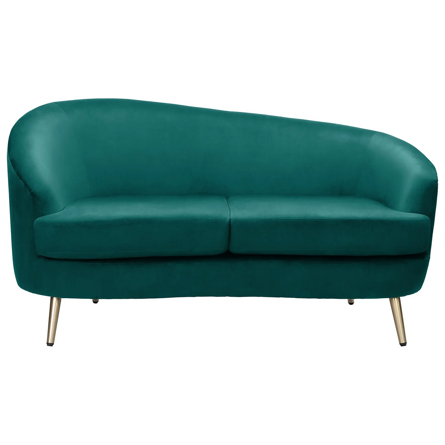 Lucie Asymmetric 2 Seater Sofa - Teal 2 Lucie Asymmetric 2 Seater Sofa - Teal - Image 2
