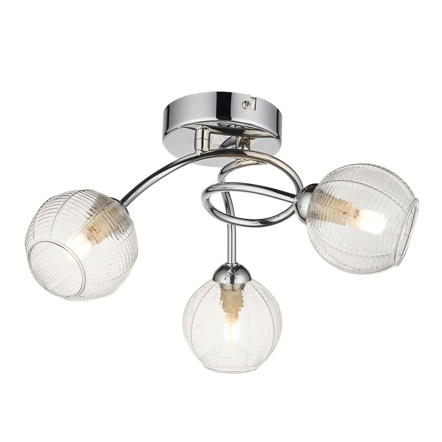 Tatton 3 Light Semi Flush Ceiling Light - Chrome 2 Tatton 3 Light Semi Flush Ceiling Light - Chrome - Image 2