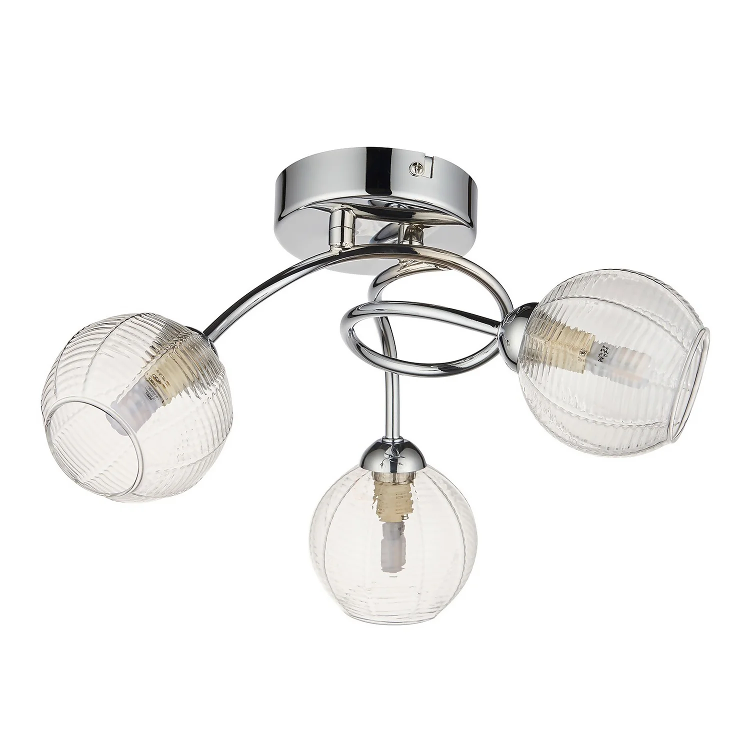 Tatton 3 Light Semi Flush Ceiling Light - Chrome 4 Tatton 3 Light Semi Flush Ceiling Light - Chrome - Image 4
