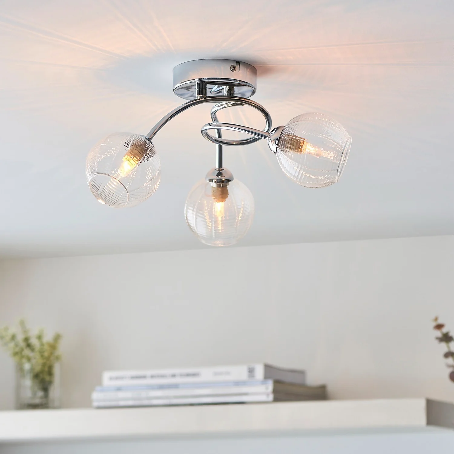 Tatton 3 Light Semi Flush Ceiling Light - Chrome 1 Tatton 3 Light Semi Flush Ceiling Light - Chrome