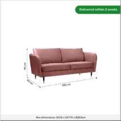 Cosmo Velvet 3 Seater Sofa In A Box - Rose Pink 13 Cosmo Velvet 3 Seater Sofa In A Box - Rose Pink -Outlet Home Harmony Store 13646015 1155007639618264