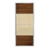 Ellipse Sliding Wardrobe Door 4 Panel Walnut / Cream Glass With Aluminium Frame (W)914mm