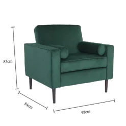 Merlin Velvet Armchair - Emerald -Outlet Home Harmony Store 13667706 1214964355626970