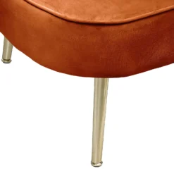 Gigi Velvet Chaise Longue - Tangerine -Outlet Home Harmony Store 13698292 1464975247758167