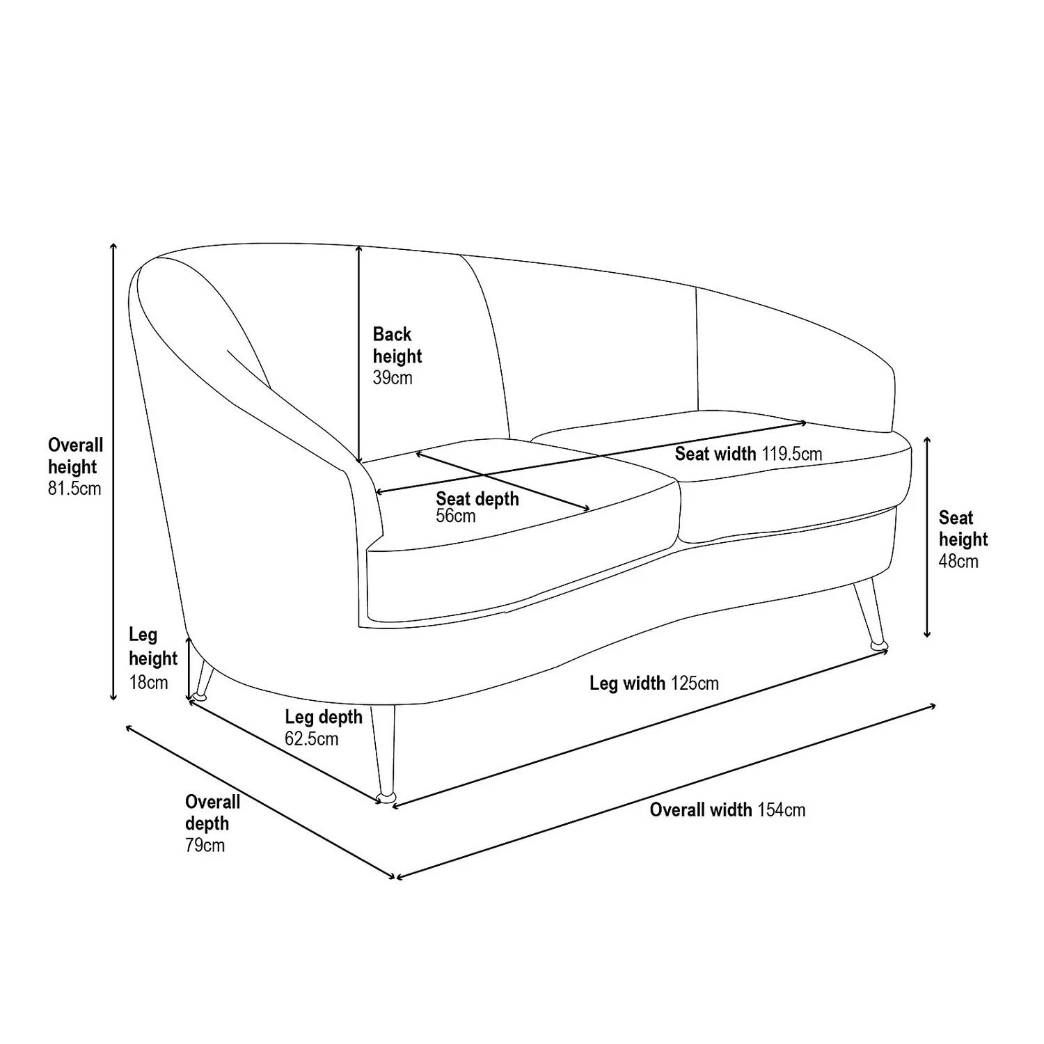 Lucie Asymmetric 2 Seater Sofa - Boucle 8 Lucie Asymmetric 2 Seater Sofa - Boucle - Image 8