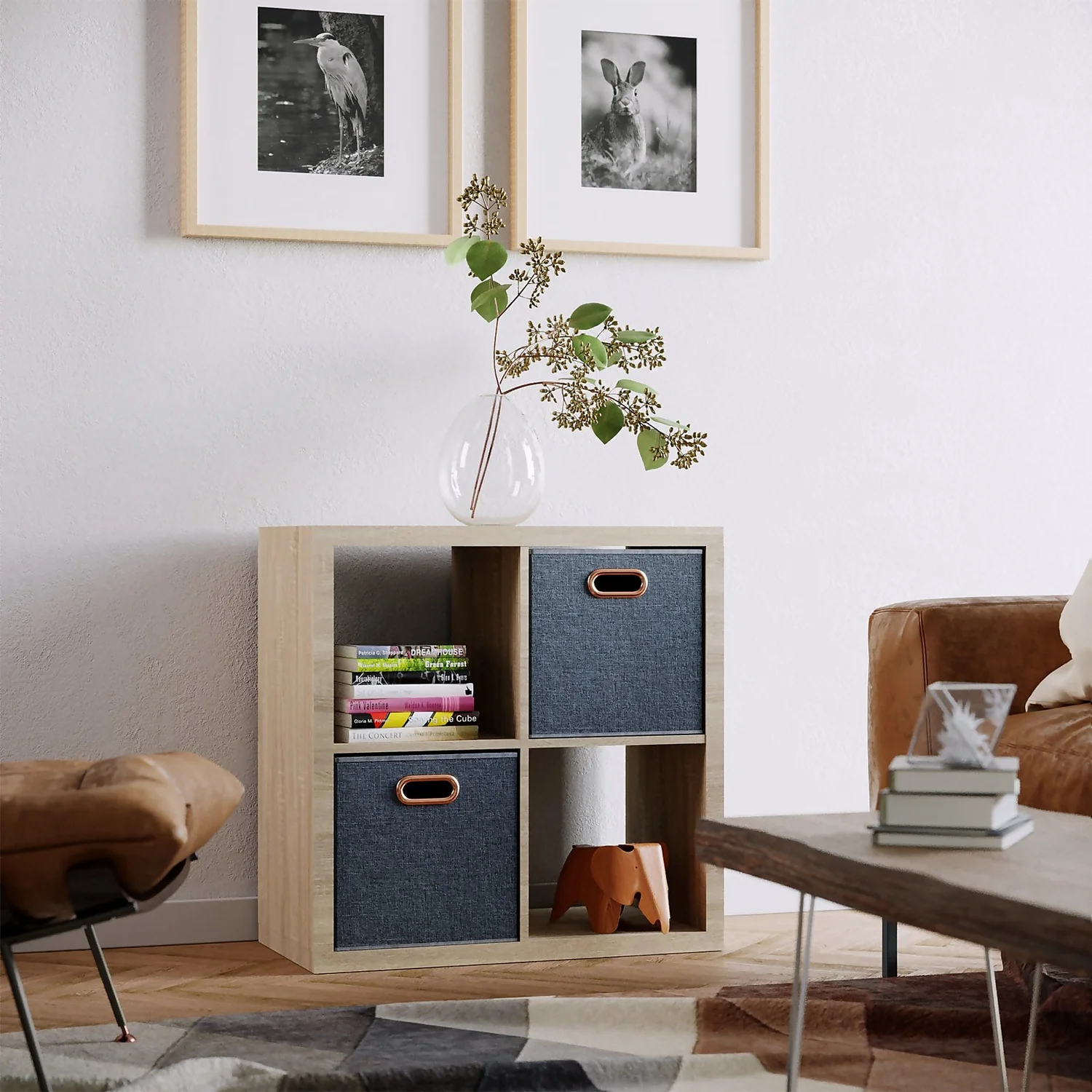 Clever Cube Fabric Insert - Set Of 2 - Woven Marine 2 Clever Cube Fabric Insert - Set Of 2 - Woven Marine - Image 2