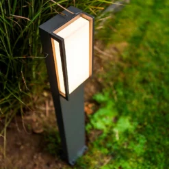 Lutec Qubo LED Outdoor Bollard Light - Anthracite -Outlet Home Harmony Store 13950213 1584993071774315