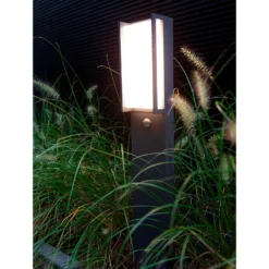 Lutec Qubo LED Outdoor Bollard Light With PIR Motion Sensor - Anthracite 8 Lutec Qubo LED Outdoor Bollard Light With PIR Motion Sensor - Anthracite -Outlet Home Harmony Store 13950216 1804993052339181
