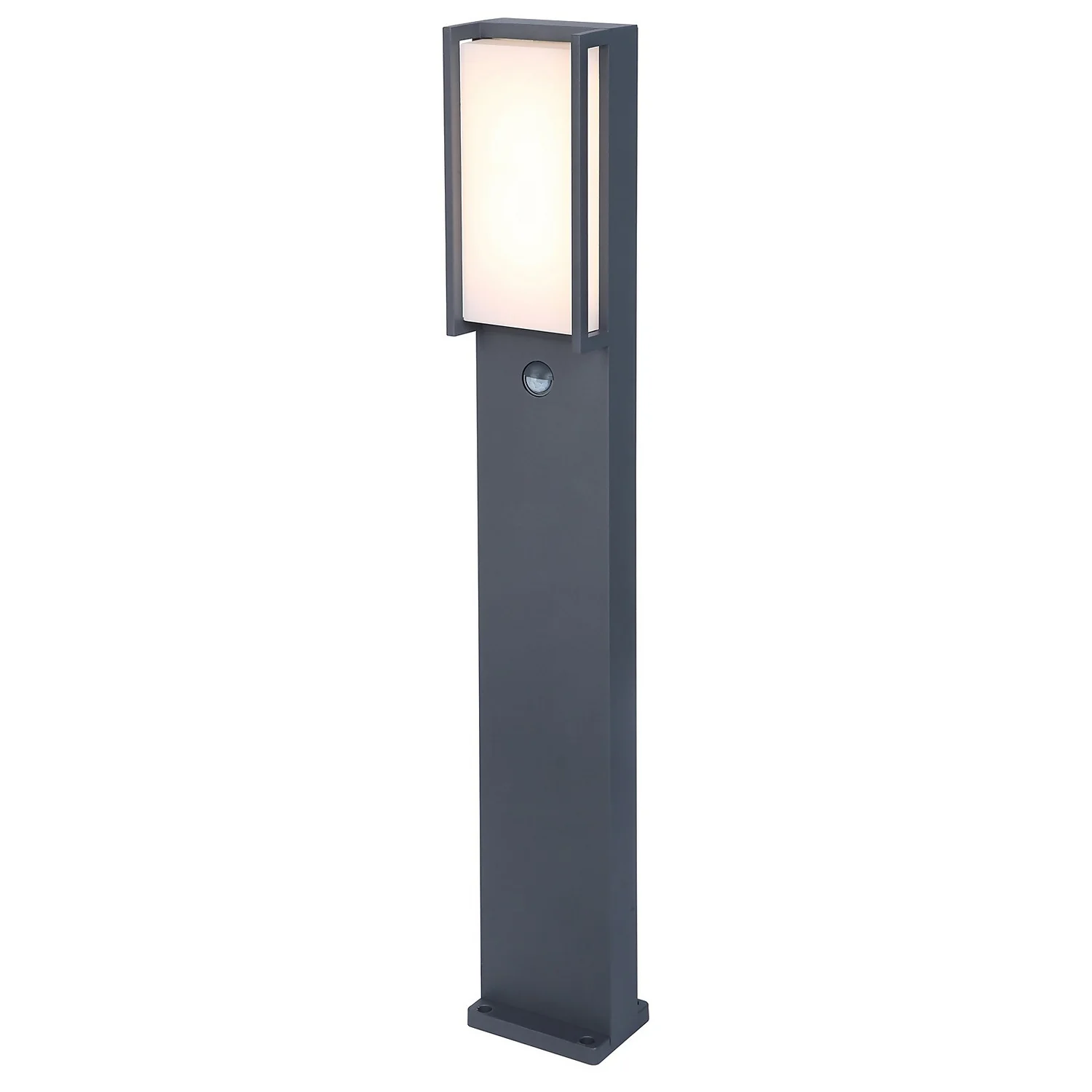 Lutec Qubo LED Outdoor Bollard Light With PIR Motion Sensor - Anthracite 2 Lutec Qubo LED Outdoor Bollard Light With PIR Motion Sensor - Anthracite - Image 2