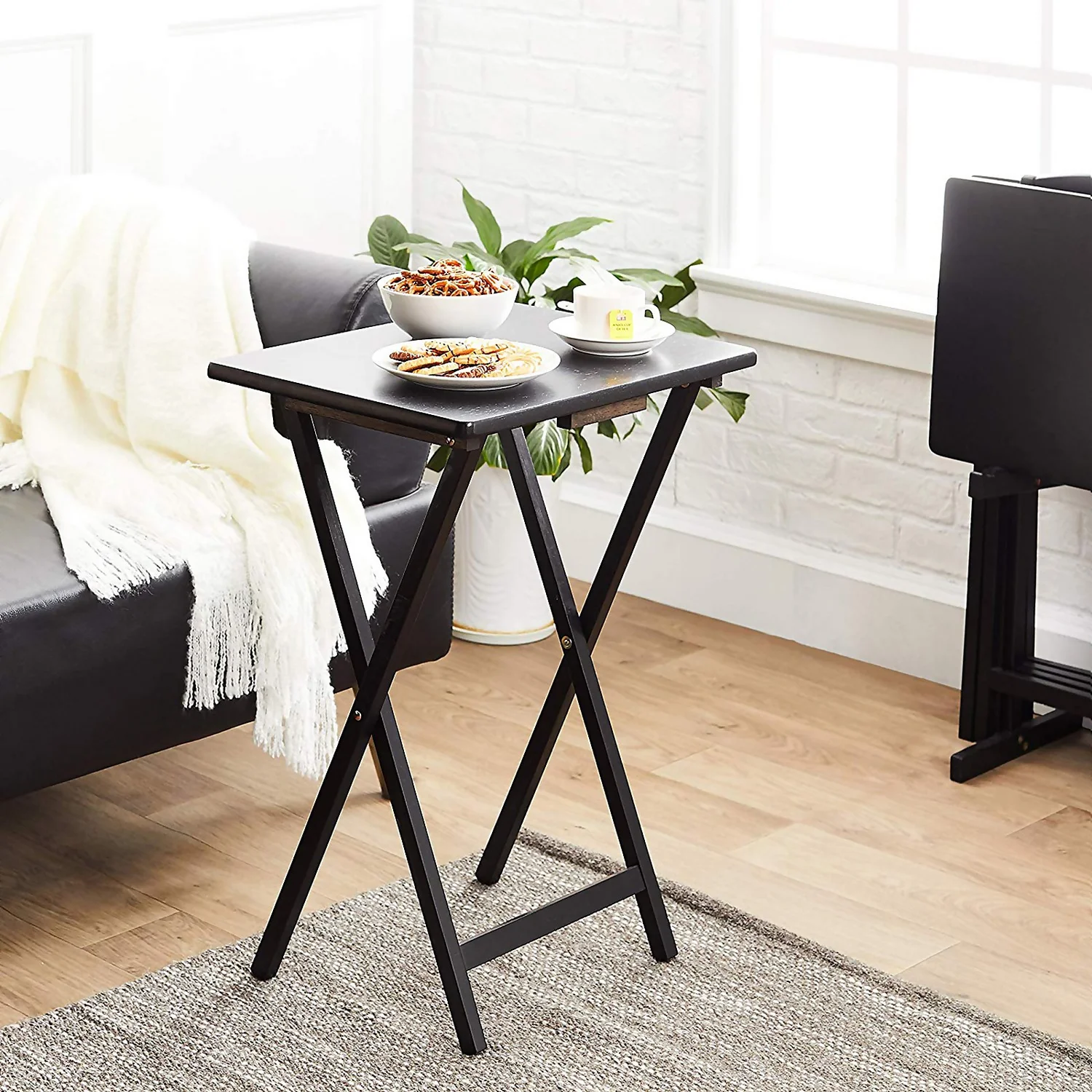 Wooden Folding Table - Black 2 Wooden Folding Table - Black - Image 2