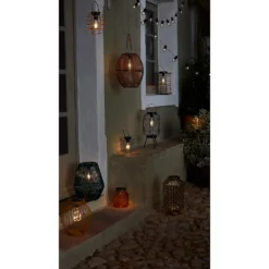 Homebase Edit Brown Rattan Solar Lantern - 31cm -Outlet Home Harmony Store 13956313 1665022633937383