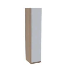 House Beautiful Escape Single Wardrobe, Oak Effect Carcass - Gloss White Handleless Door (W) 450mm X (H) 2196mm