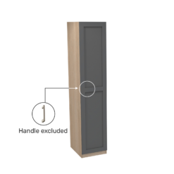 House Beautiful Realm Single Wardrobe, Oak Effect Carcass - Carbon Grey Shaker Door (W) 450mm X (H) 2196mm -Outlet Home Harmony Store 13999708 2125014911580488