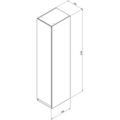 House Beautiful Honest Single Wardrobe, Oak Effect Carcass - Gloss White Slab Door (W) 450mm X (H) 2196mm -Outlet Home Harmony Store 13999711 1445005573749471