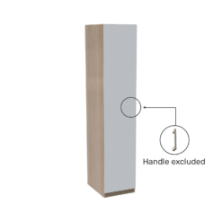House Beautiful Honest Single Wardrobe, Oak Effect Carcass - Gloss White Slab Door (W) 450mm X (H) 2196mm -Outlet Home Harmony Store 13999711 1695005573661715