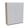 House Beautiful Honest Quad Wardrobe, Oak Effect Carcass - Gloss White Slab Doors (W) 1800mm X (H) 2196mm