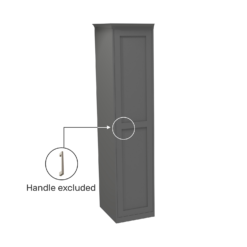 House Beautiful Realm Fitted Look Single Wardrobe, Oak Effect Carcass - Carbon Grey Shaker Door (W) 551mm X (H) 2256mm -Outlet Home Harmony Store 13999764 1085014911880752
