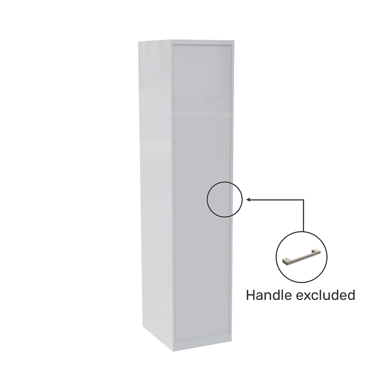House Beautiful Honest Fitted Look Single Wardrobe, Oak Effect Carcass - Gloss White Slab Door (W) 490mm X (H) 2226mm 3 House Beautiful Honest Fitted Look Single Wardrobe, Oak Effect Carcass - Gloss White Slab Door (W) 490mm X (H) 2226mm - Image 3