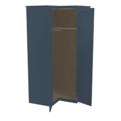House Beautiful Realm Fitted Look Corner Wardrobe, Oak Effect Carcass - Navy Blue Shaker Doors (W) 1103mm X (H) 2256mm -Outlet Home Harmony Store 13999801 8485007592861326