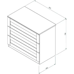 House Beautiful Realm Wide Chest Of Drawers - White Shaker (W) 900mm X (H) 756mm -Outlet Home Harmony Store 13999806 1485005576232628