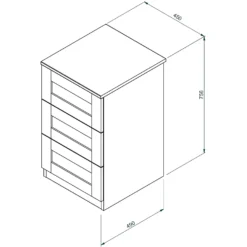 House Beautiful Realm Narrow Chest Of Drawers - White Shaker (W) 450mm X (H) 756mm 9 House Beautiful Realm Narrow Chest Of Drawers - White Shaker (W) 450mm X (H) 756mm -Outlet Home Harmony Store 13999814 1215005574445975