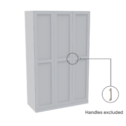 House Beautiful Realm Triple Wardrobe, White Carcass - White Shaker Doors (W) 1350mm X (H) 2196mm -Outlet Home Harmony Store 13999842 1985005576625508