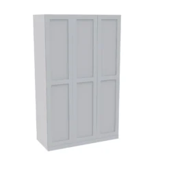House Beautiful Realm Triple Wardrobe, White Carcass - White Shaker Doors (W) 1350mm X (H) 2196mm
