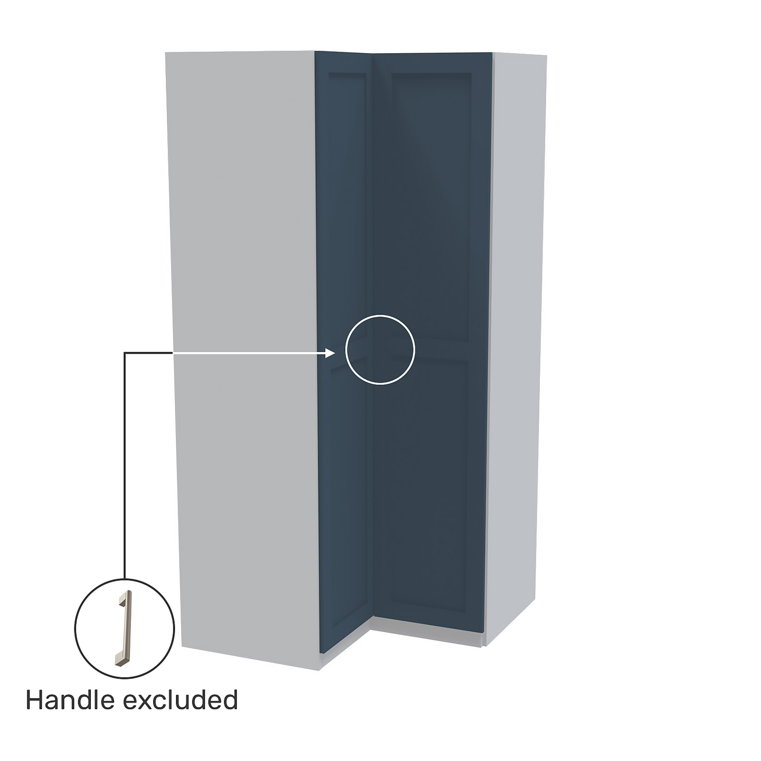 House Beautiful Realm Corner Wardrobe, White Carcass - Navy Blue Shaker Doors (W) 1053mm X (H) 2196mm 3 House Beautiful Realm Corner Wardrobe, White Carcass - Navy Blue Shaker Doors (W) 1053mm X (H) 2196mm - Image 3