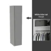 House Beautiful Escape Fitted Look Single Wardrobe, White Carcass - Gloss Grey Handleless Door (W) 490mm X (H) 2226mm