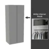 House Beautiful Escape Fitted Look Double Wardrobe, White Carcass - Gloss Grey Handleless Doors (W) 940mm X (H) 2226mm