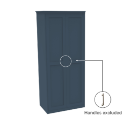 House Beautiful Realm Fitted Look Double Wardrobe, White Carcass - Navy Blue Shaker Doors (W) 1001mm X (H) 2256mm -Outlet Home Harmony Store 13999880 1245005586443956
